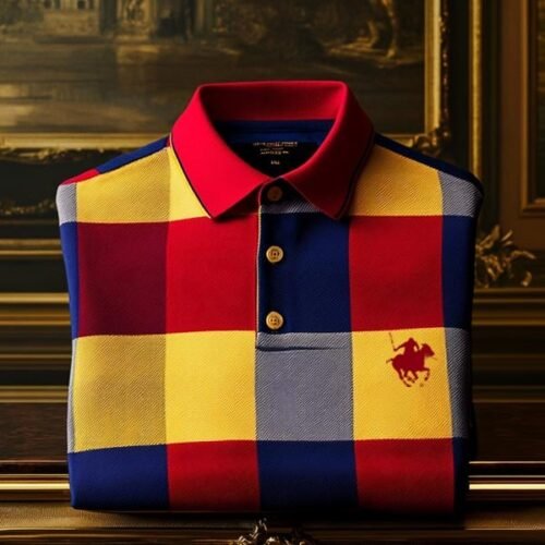 Men's Check Business Casual Short Sleeve Plaid Polo Shirt