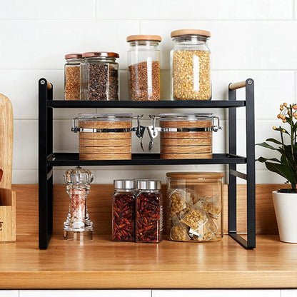 1_121146ef-8f99-4b15-adad-e6bbb30736b1.jpg Kitchen Shelf Organizer with Wooden Handles